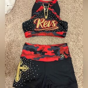 TopGun Revelation Cheerleading Practice Wear with Red and Black Camo
